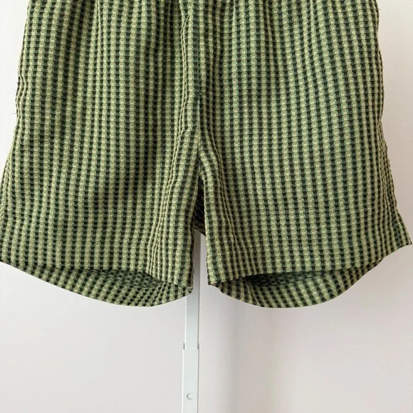 Shades of Grey by Micah Cohen sz S Womens Small Green Gingham Textured Shorts - Picture 3 of 7